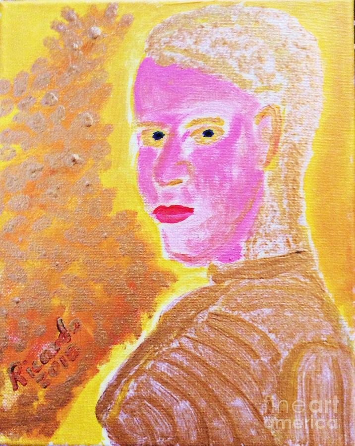 Once machina. Honoring ex machina Artificial Intelligence Human Intelligence Alice Graham Gold Painting by Richard W Linford