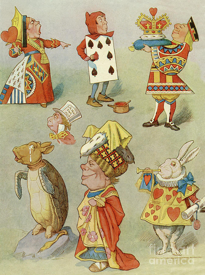 Alice in Wonderland Characters Drawing by John Tenniel Pixels