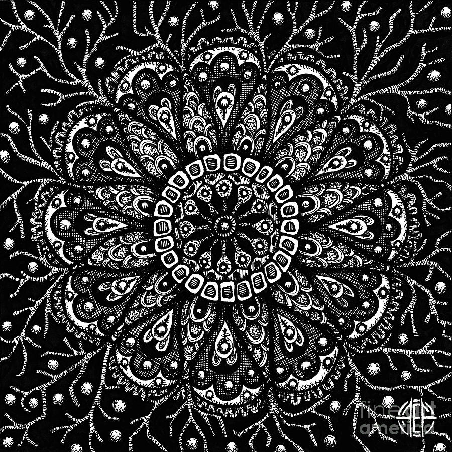 Alien Bloom 10 Black and White Drawing by Amy E Fraser