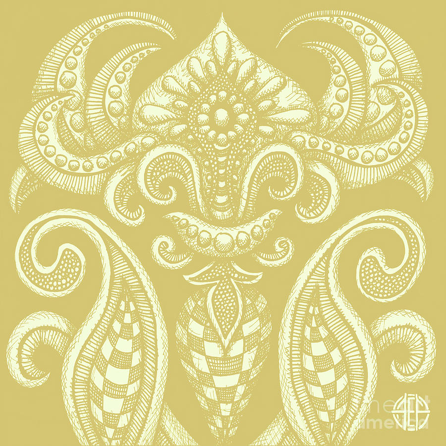 Alien Bloom 12 Golden Wheat Drawing by Amy E Fraser