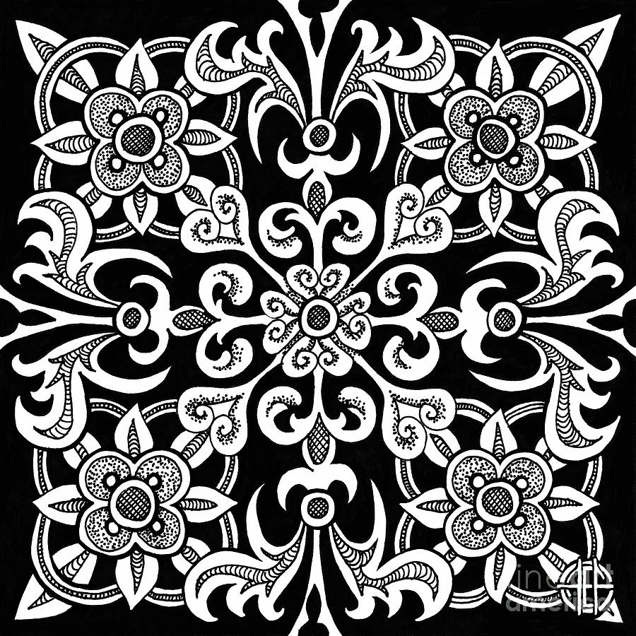 Alien Bloom 14 Black and White Drawing by Amy E Fraser