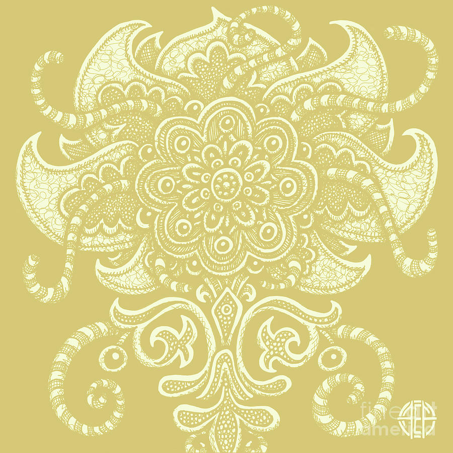 Alien Bloom 22 Golden Wheat Drawing by Amy E Fraser
