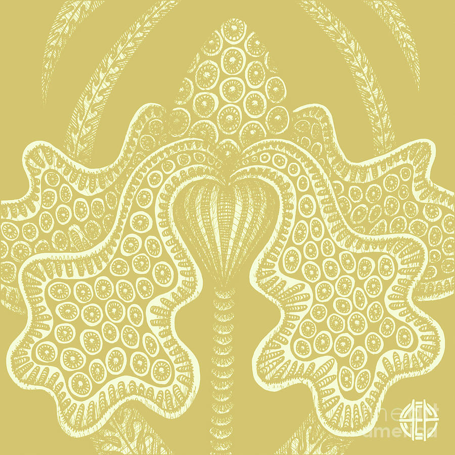Alien Bloom 23 Golden Wheat Drawing by Amy E Fraser