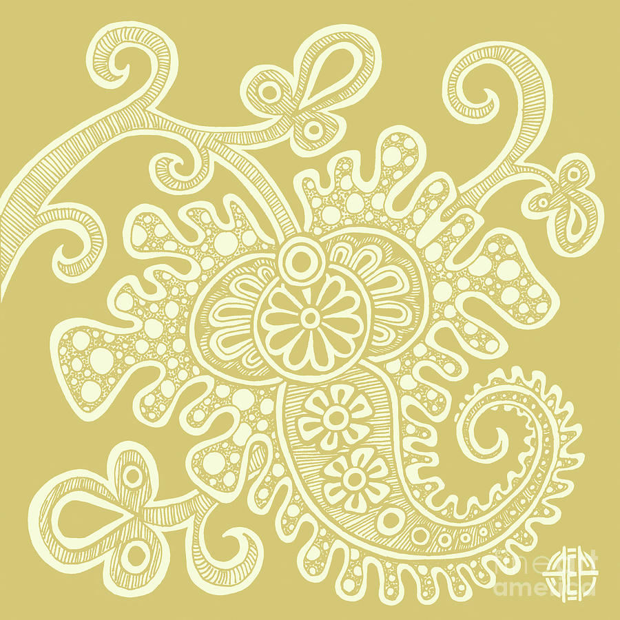 Alien Bloom 24 Golden Wheat Drawing by Amy E Fraser
