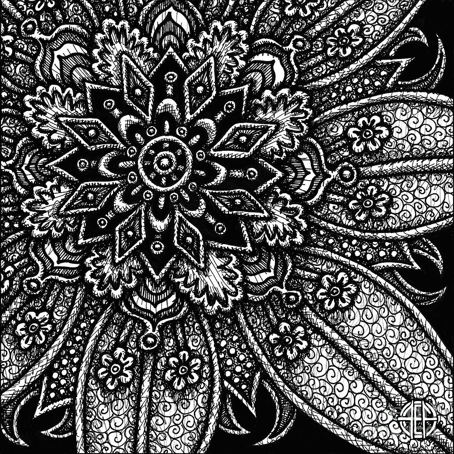 Alien Bloom 27 Black and White Drawing by Amy E Fraser