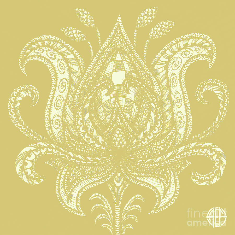Alien Bloom 28 Golden Wheat Drawing by Amy E Fraser
