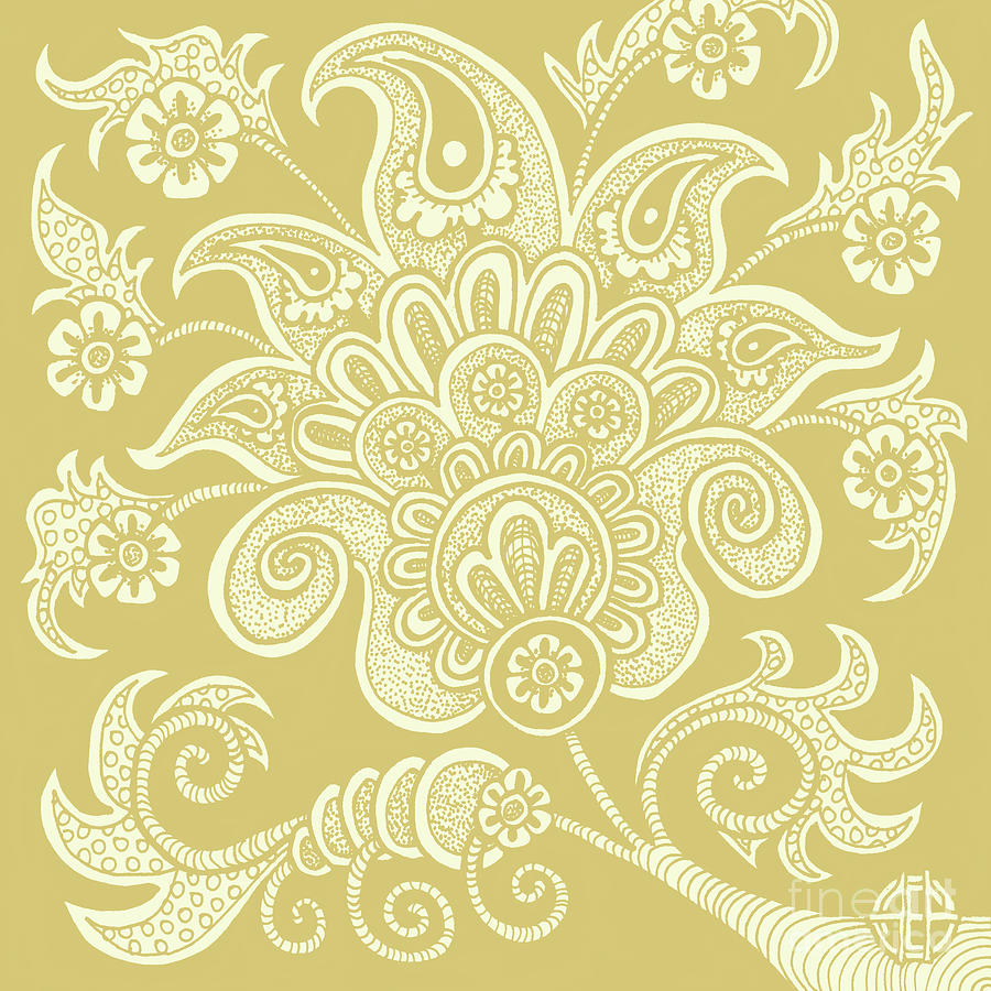 Alien Bloom 4 Golden Wheat Drawing by Amy E Fraser