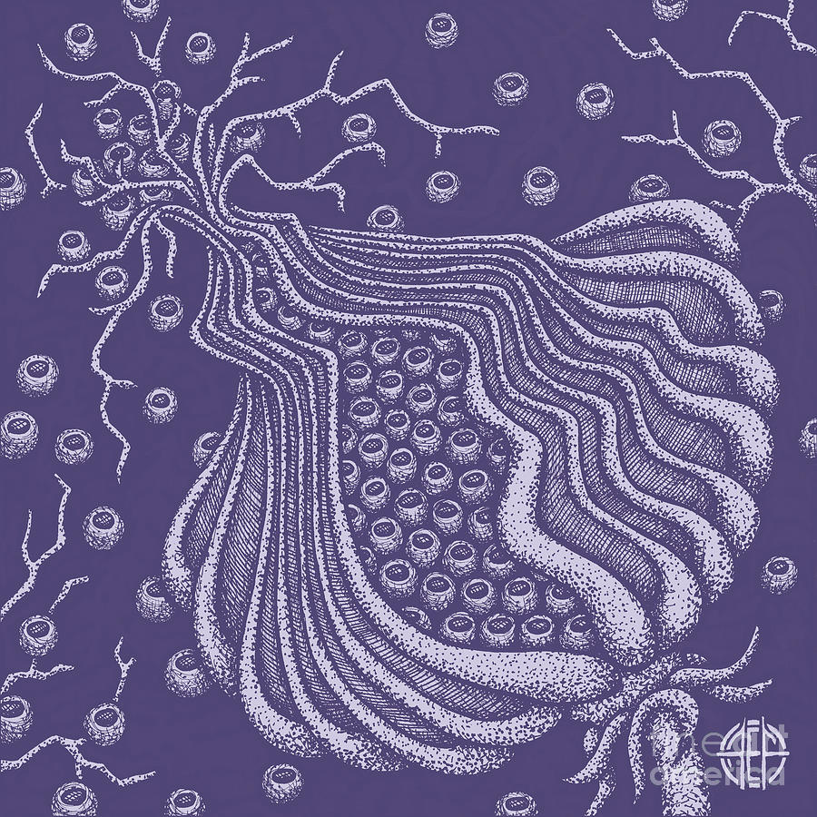 Alien Bloom 5 Mystical Purple Drawing by Amy E Fraser