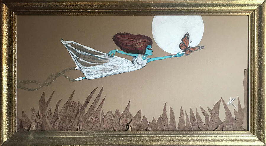 Alien Chasing Her Dreams Painting by Similar Alien