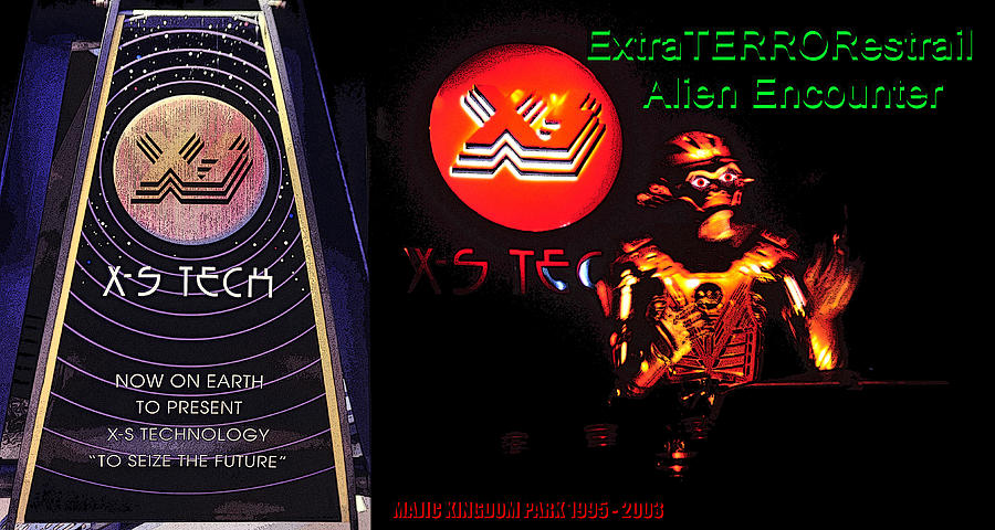 Alien Enounter attraction poster Mixed Media by David Lee Thompson