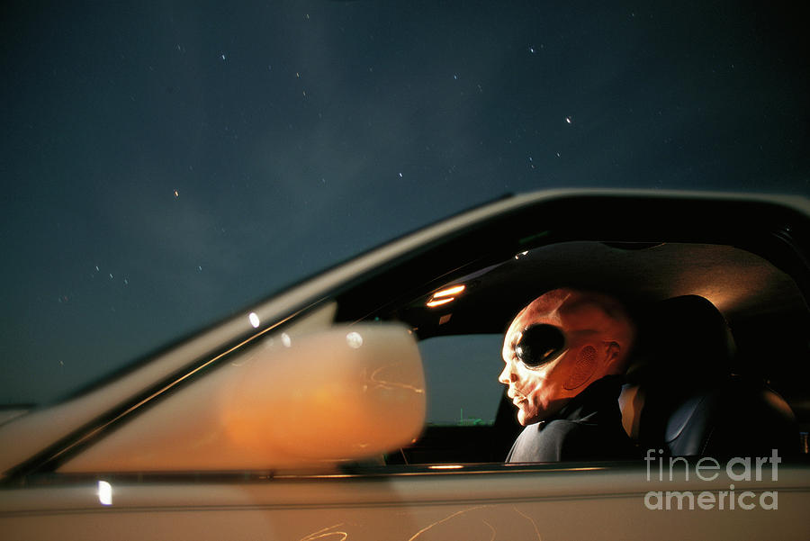 Alien Figure In Car On The Outskirts Of Roswell Photograph by Peter ...