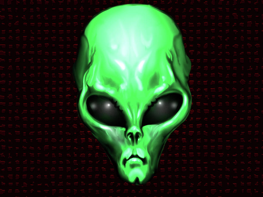 Alien Neon Painting by Jaime Enriquez - Pixels