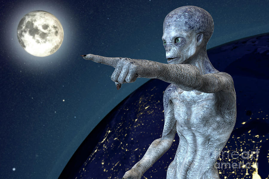 Alien Pointing Photograph by Kateryna Kon/science Photo Library