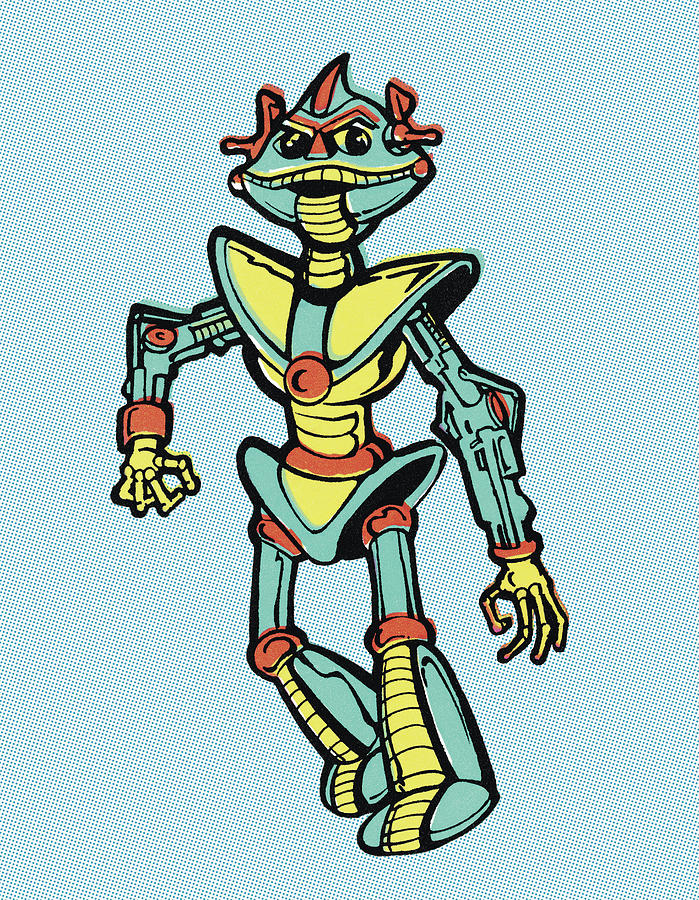 Science Fiction Drawing - Alien Robot by CSA Images