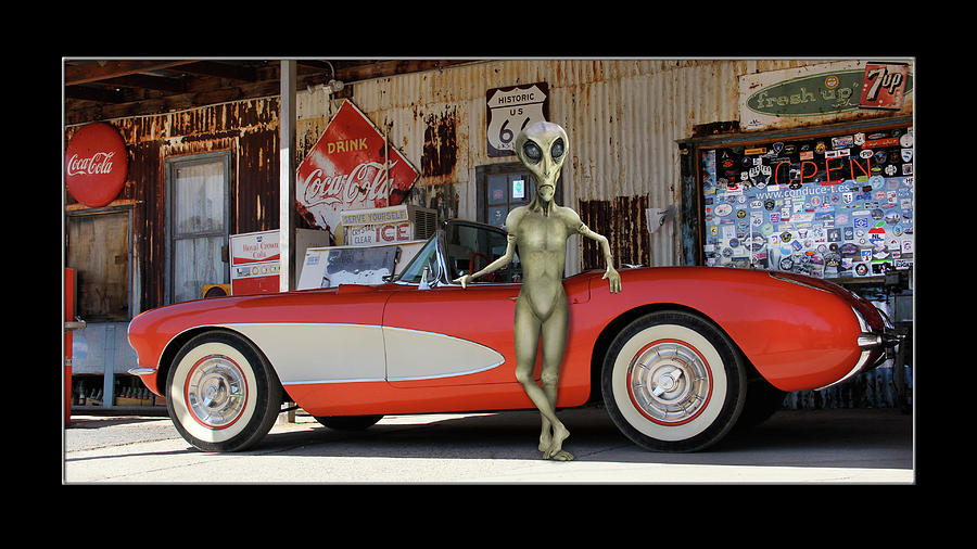 Alien Vacation Classic Vette on Route 66 by Mike McGlothlen Alien Vacation Classic Vette on Route 66 by Mike McGlothlen