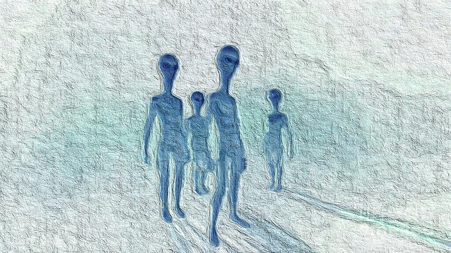 Alien Watchers Painting
