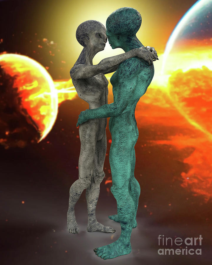Aliens In Love Photograph by Kateryna Kon/science Photo Library