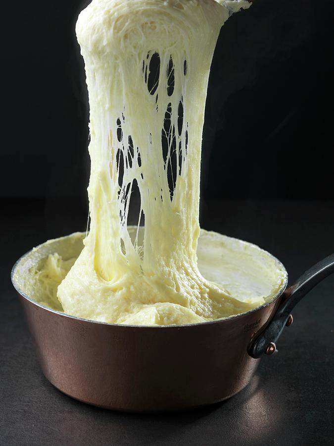 Aligot cheesy Mashed Potatoes, France Photograph by Nicolas Leser