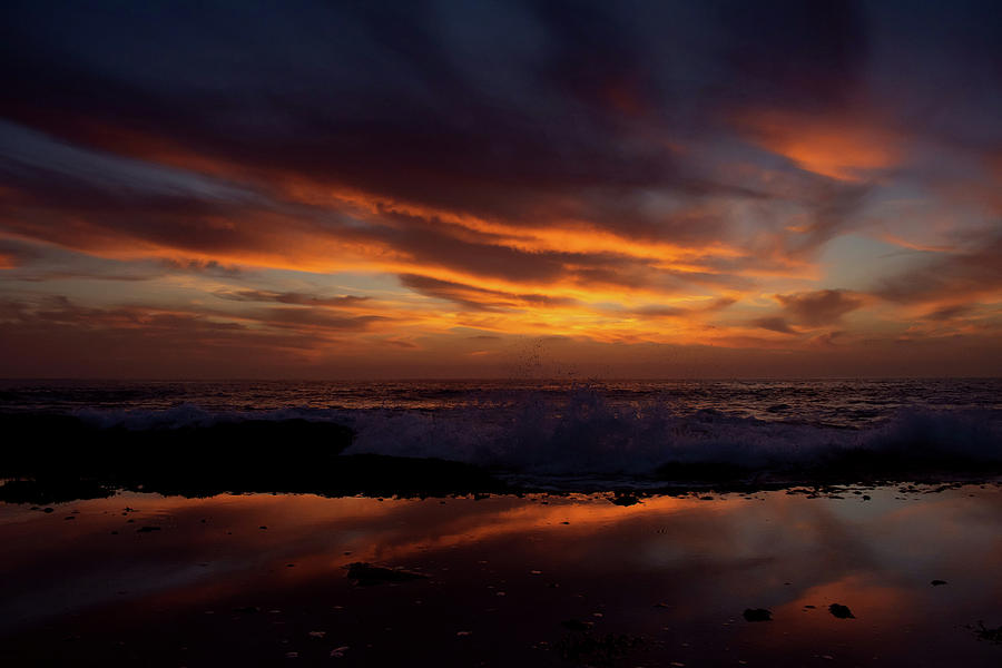 Aliso Beach Reflection Sunset Photograph by Kyle Hanson