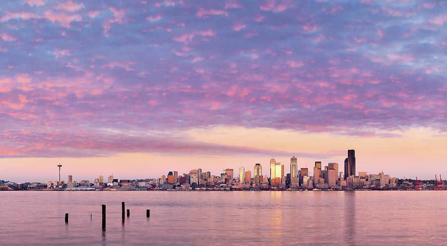 Seattle Photograph - Alki Beach Pink Sunset by Thorsten Scheuermann