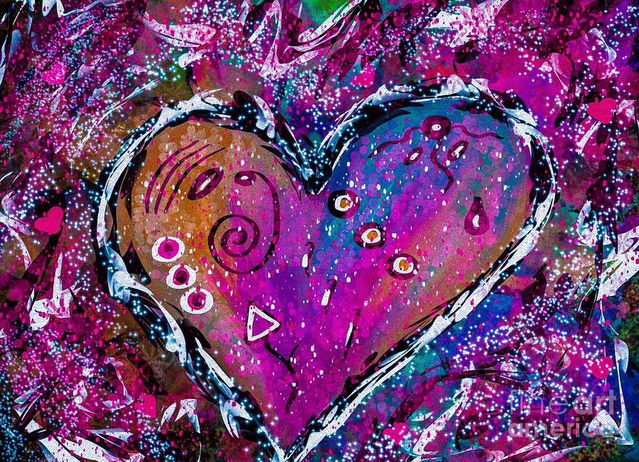 Love Digital Art - All About Love-Whimsical Heart by Lauries Intuitive