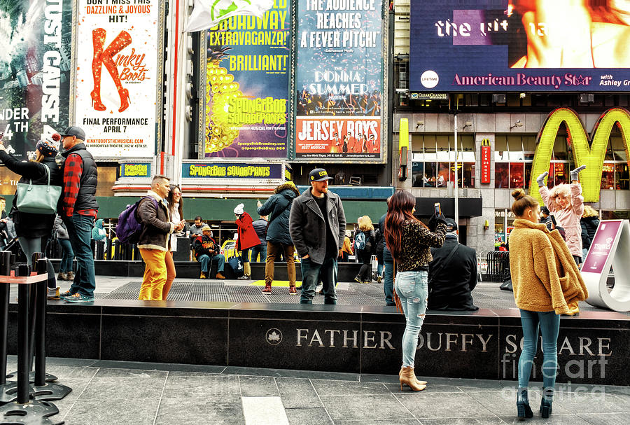 All About the Selfie in Times Square Photograph by John Rizzuto