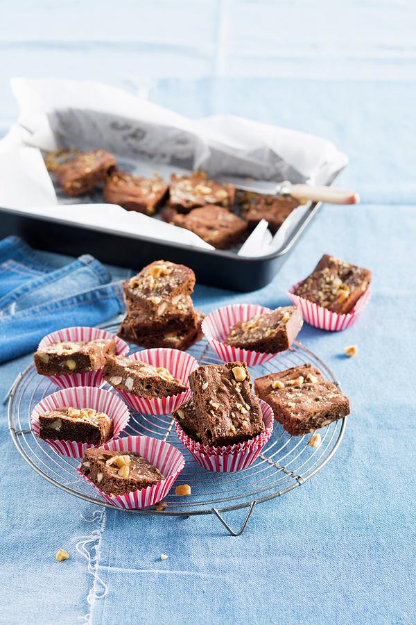 All-american Brownies With Hazelnuts Photograph by Peter Kooijman