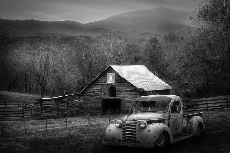All American Chevy in Black and White Photograph by Debra and Dave Vanderlaan