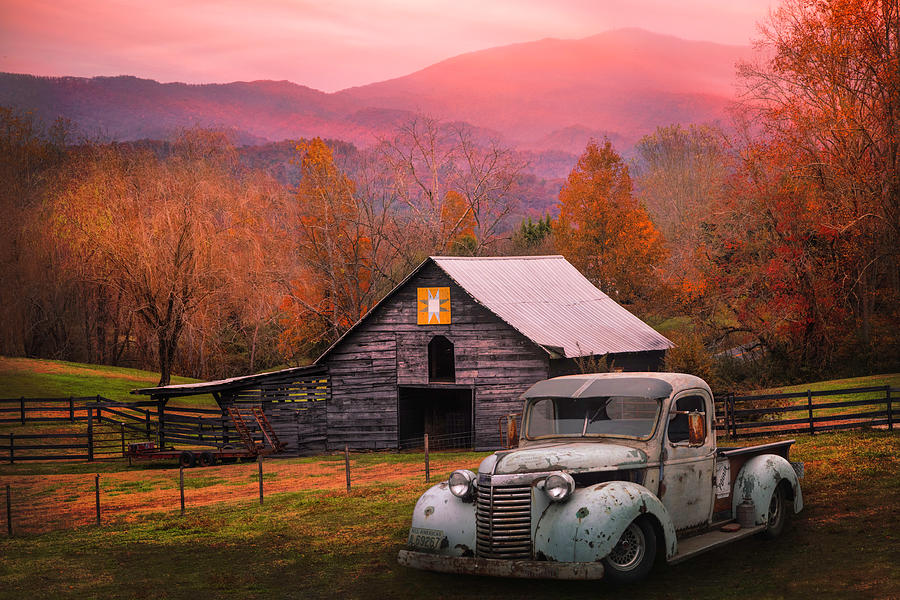 All American Chevy on an Autumn Evening Photograph by Debra and Dave Vanderlaan