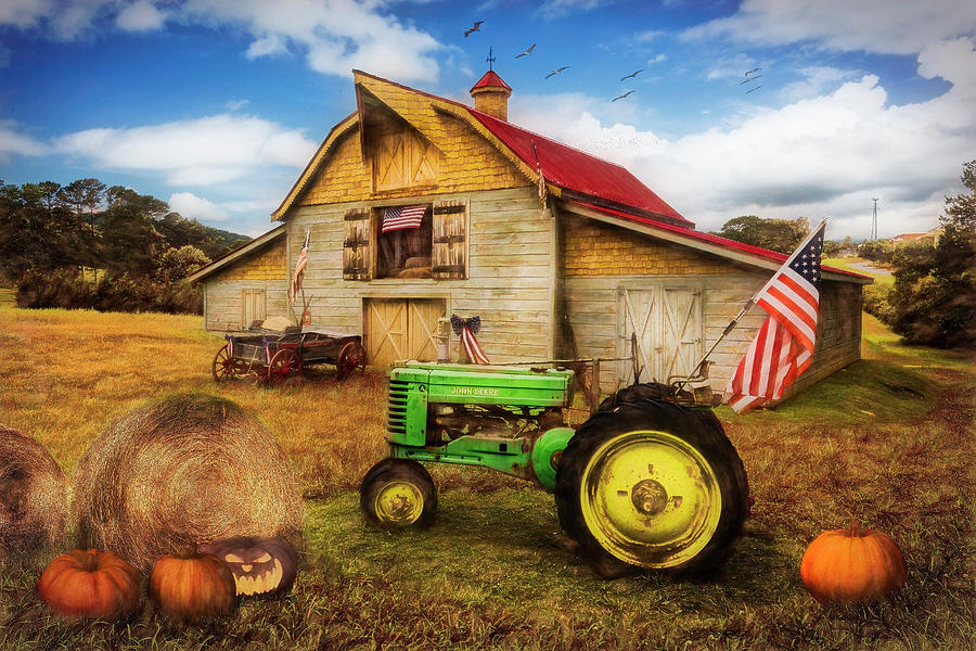 All American Farm in Autumn Photograph by Debra and Dave Vanderlaan