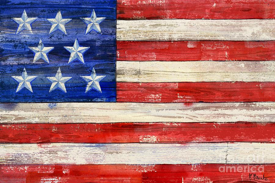 Flag Painting - All-American Flag Horizontal by Paul Brent