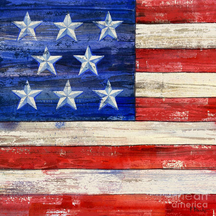 Flag Painting - All-American Flag I by Paul Brent