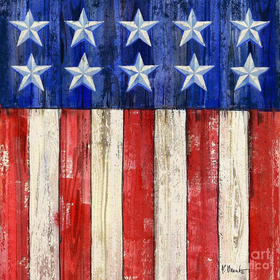 Flag Painting - All-American Flag II by Paul Brent