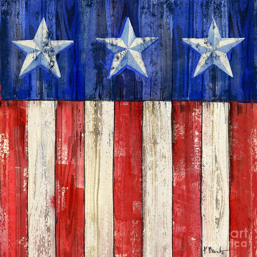 Flag Painting - All-American Flag IV by Paul Brent