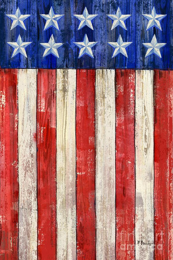 Flag Painting - All-American Flag Vertical I by Paul Brent