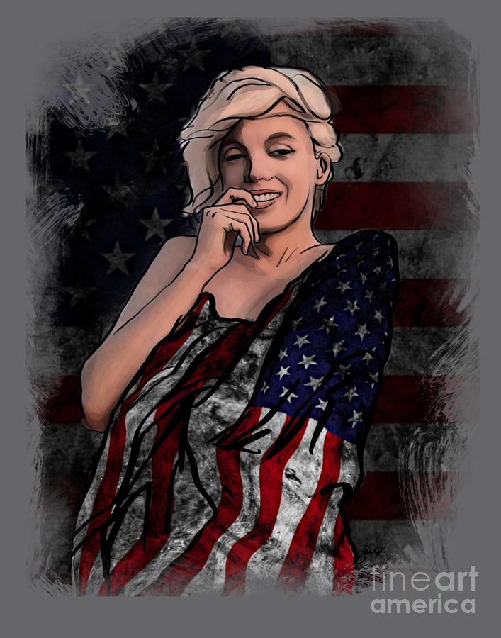 All American Marilyn Digital Art by Sara Del Rosario - Fine Art America