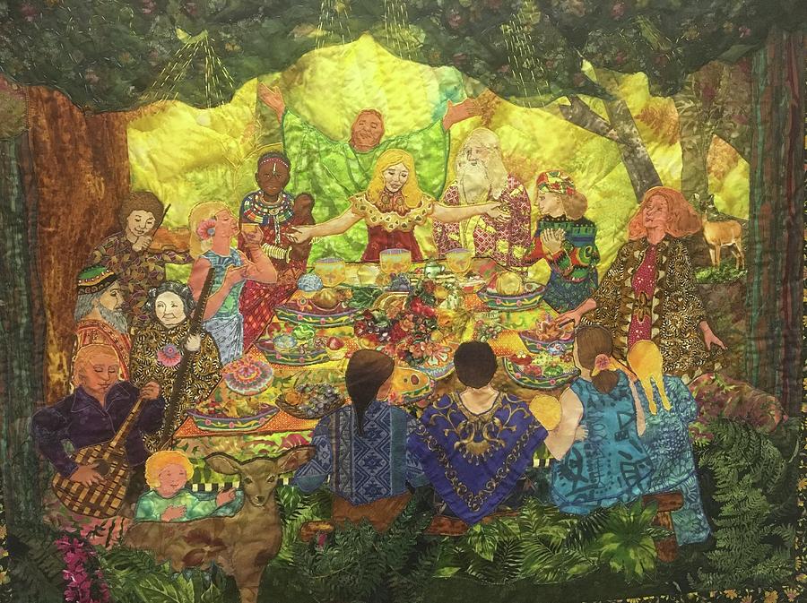 All Are Welcome at My Table Tapestry - Textile by Carol Bridges