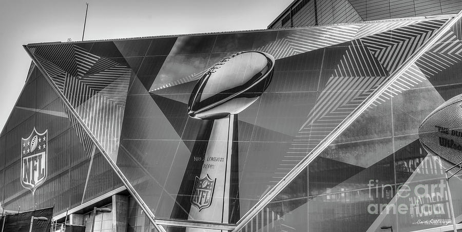 All Dressed Up 8 B W Mercedes-Benz Stadium Atlanta N F L Super Bowl 2019 Art Photograph by Reid Callaway