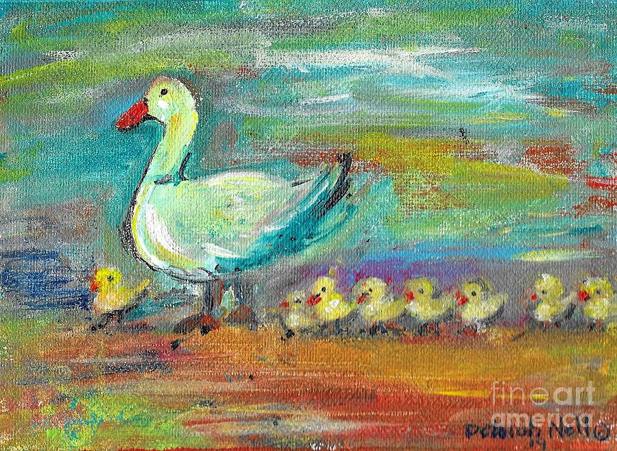 All Her Ducks In A Row Painting by Deborah Nell