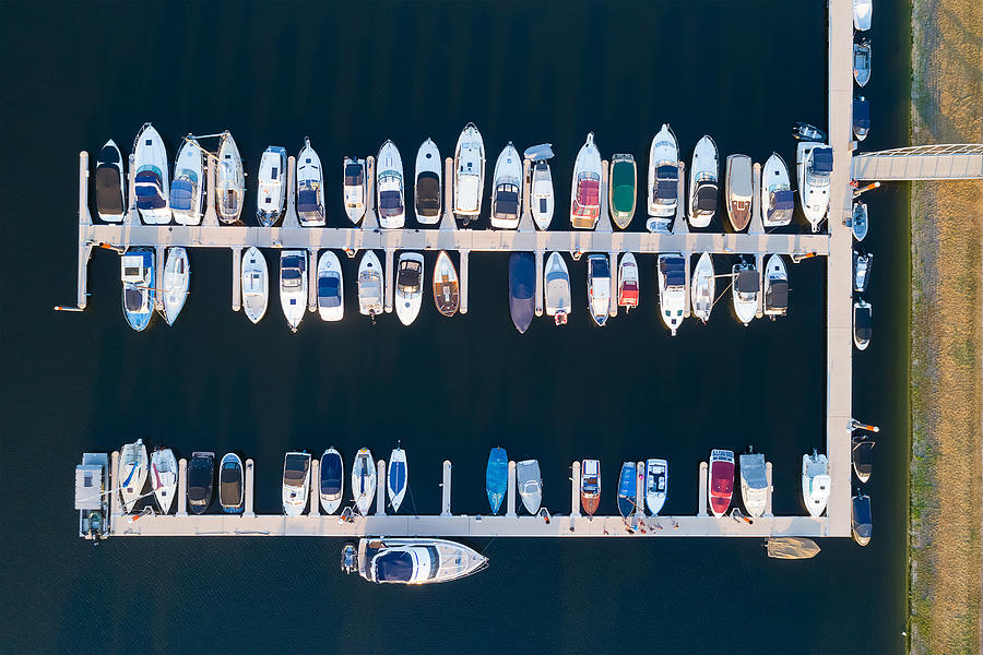 Boat Photograph - All Lined Up by Bernardine De Laat
