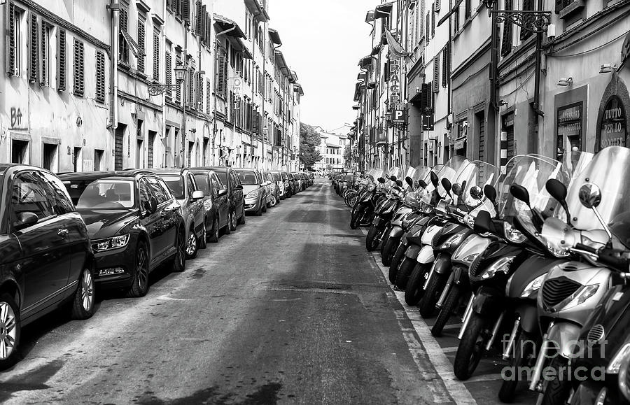 Car Photograph - All Lined Up in Florence by John Rizzuto