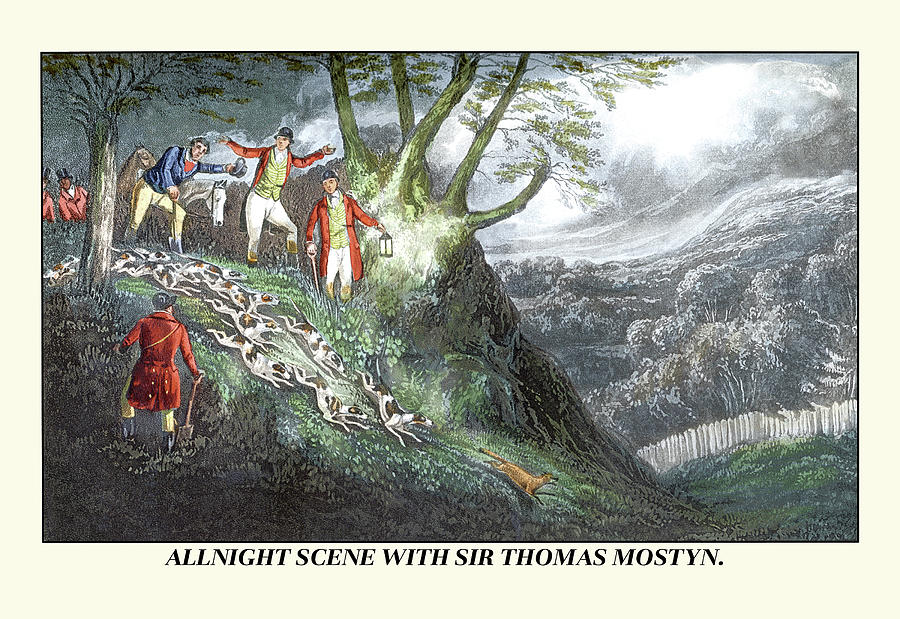 All Night Hunt with Sir Thomas Mostyn Painting by Henry Thomas Alken