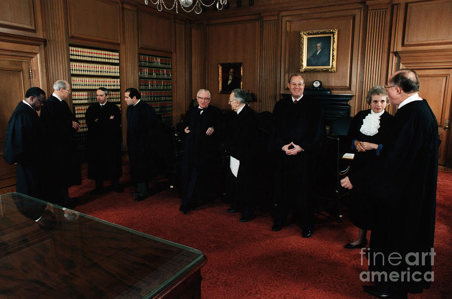 All Nine Supreme Court Justices In Room Photograph by Bettmann