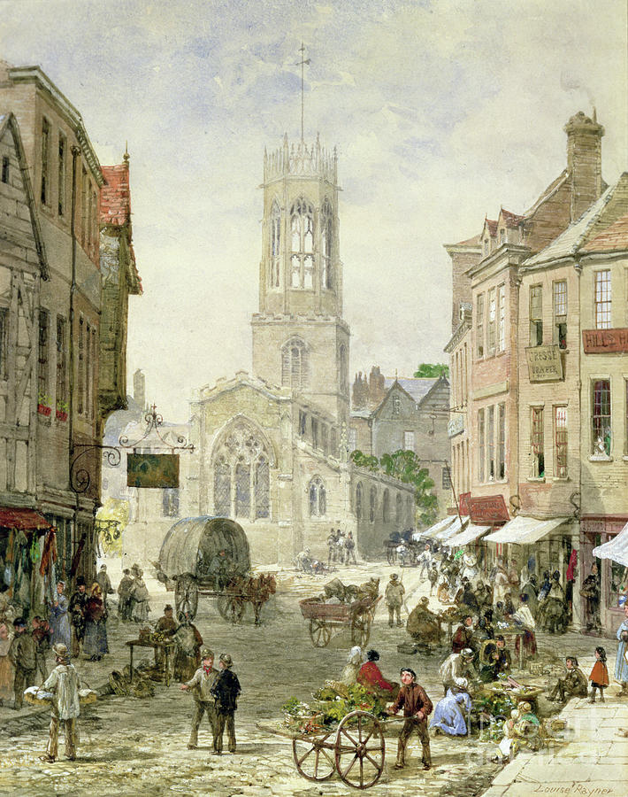 Architecture Painting - All Saints Pavement, York by Louise Ingram Rayner