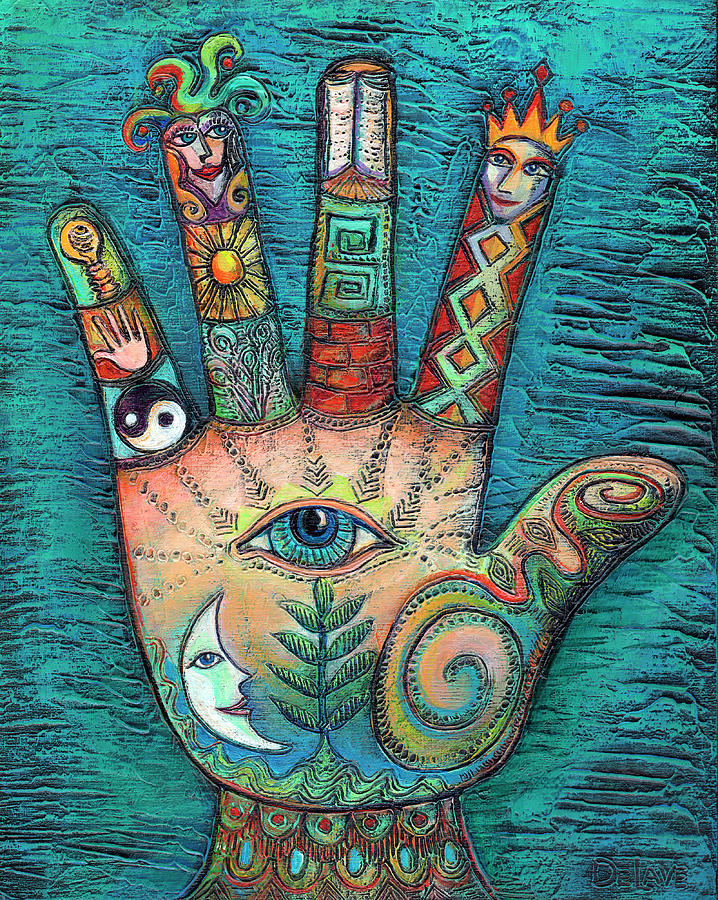 All Seeing Hand Painting by Mary DeLave