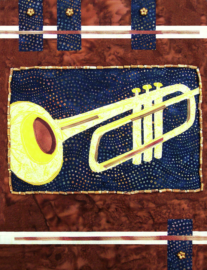 All That Jazz Trumpet Tapestry - Textile by Pam Geisel