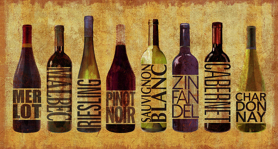 Typography Mixed Media - All Wined Up by Art Licensing Studio