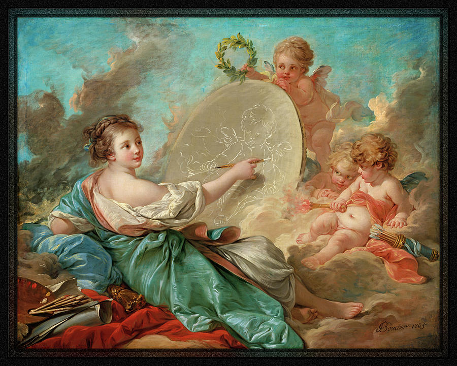 Allegory of Painting by Francois Boucher Digital Art by Rolando Burbon