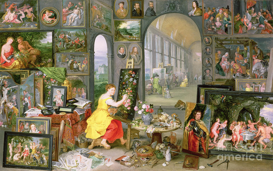 Allegory Of Painting Painting By Jan The Younger Brueghel - Pixels