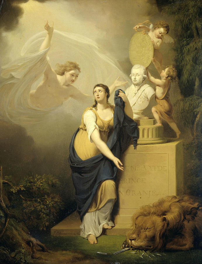 Allegory of the Death of Prince William V, 1806 Painting by Jan Willem Pieneman